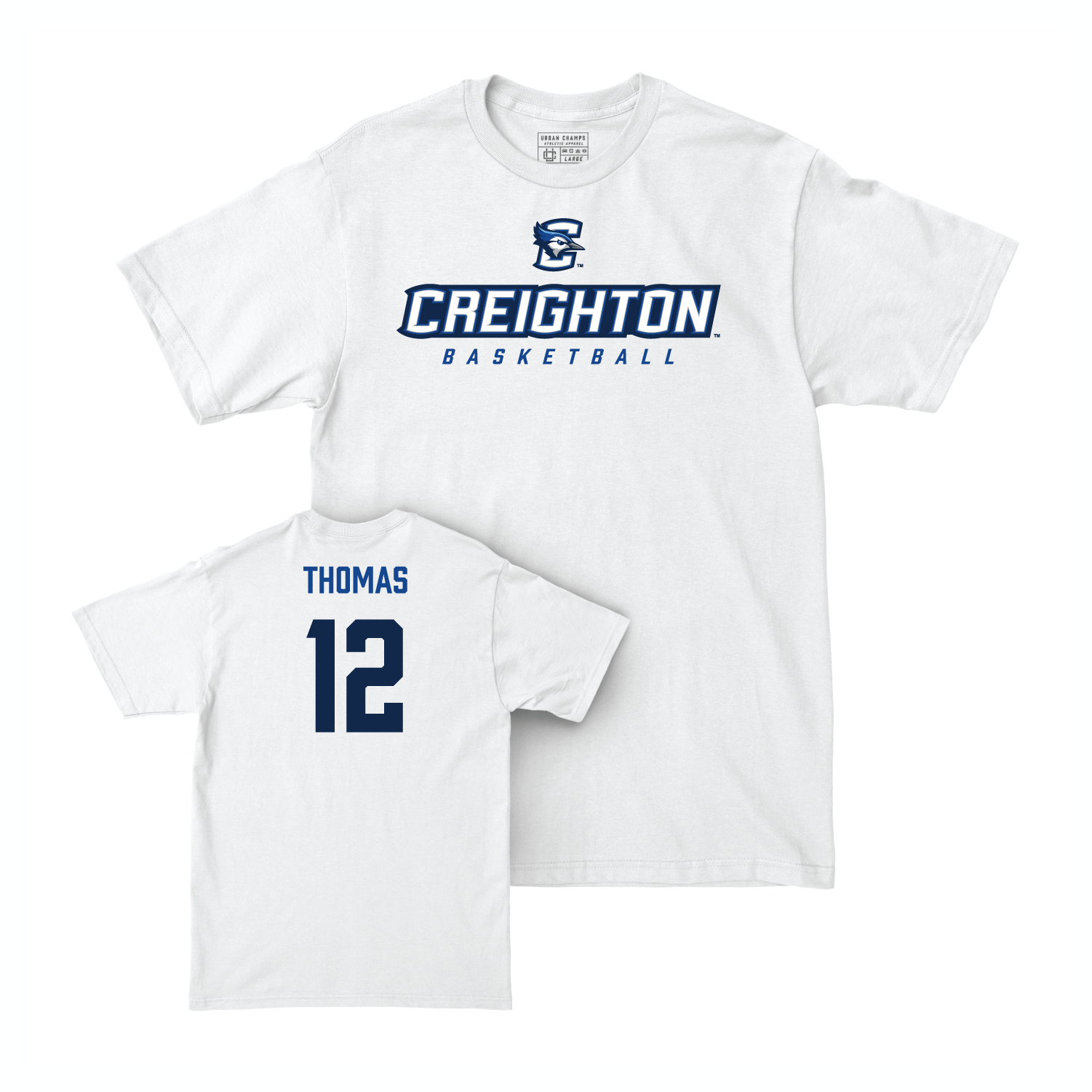 Creighton Men's Basketball White Athletic Comfort Colors Tee - Shane Thomas Youth Small