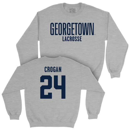 Georgetown Men's Lacrosse Sport Grey Wordmark Crew  - Patrick Crogan