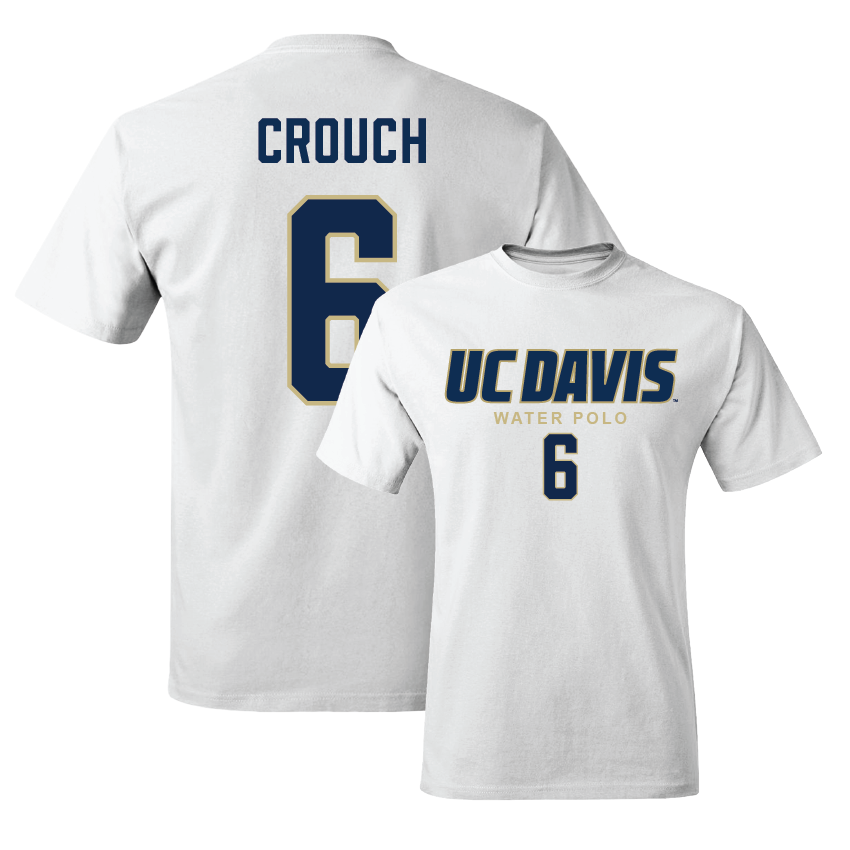 UC Davis Men's Water Polo White Classic Comfort Colors Tee  - Brody Crouch