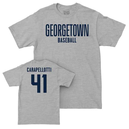 Georgetown Baseball Sport Grey Wordmark Tee   - Owen Carapellotti