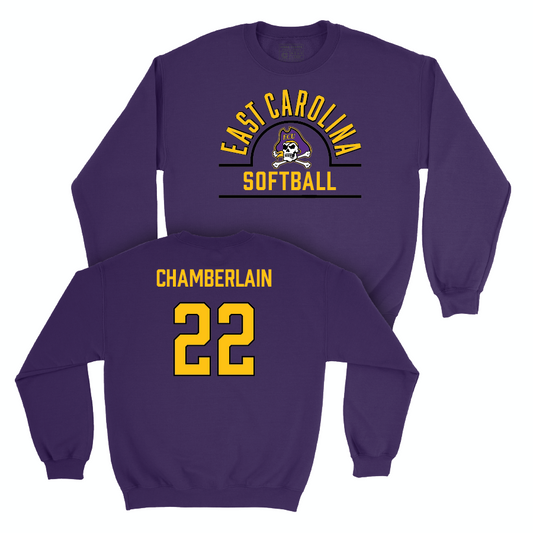 East Carolina Softball Purple Arch Crew  - Jayci Chamberlain