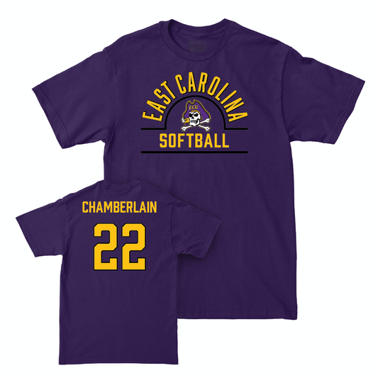 East Carolina Softball Purple Arch Tee  - Jayci Chamberlain