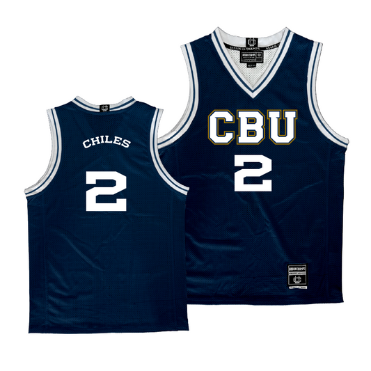 CBU Men's Basketball Navy Jersey - Chris Chiles | #2