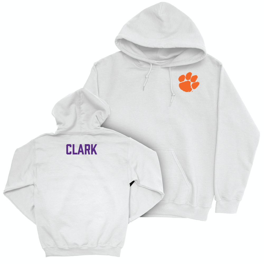 Clemson Women's Gymnastics White Logo Hoodie  - Brie Clark