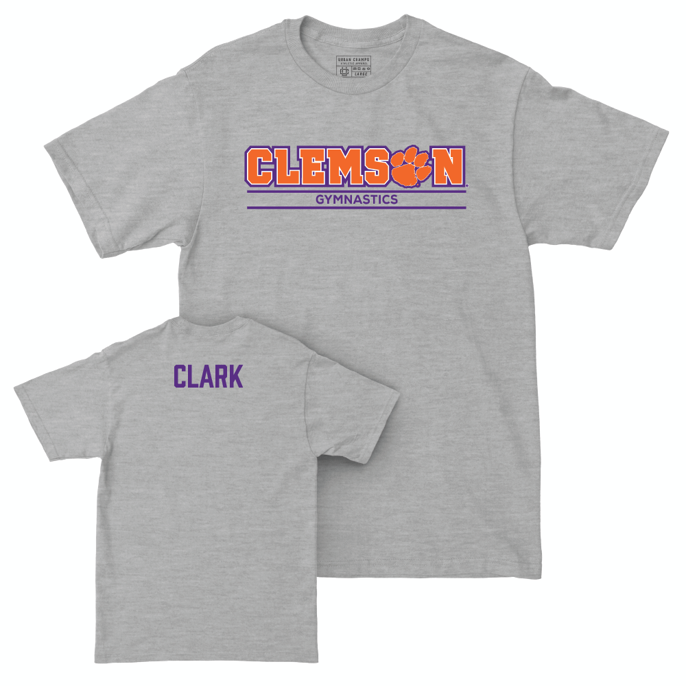 Clemson Women's Gymnastics Sport Grey Stacked Tee  - Brie Clark