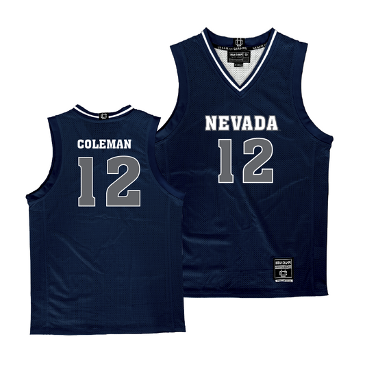 Nevada Men's Basketball Navy Jersey - Jeriah Coleman | #12