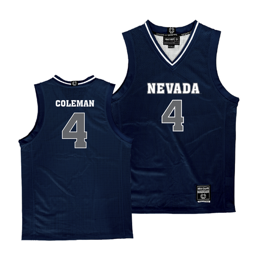 Nevada Men's Basketball Navy Jersey - Tre Coleman | #4