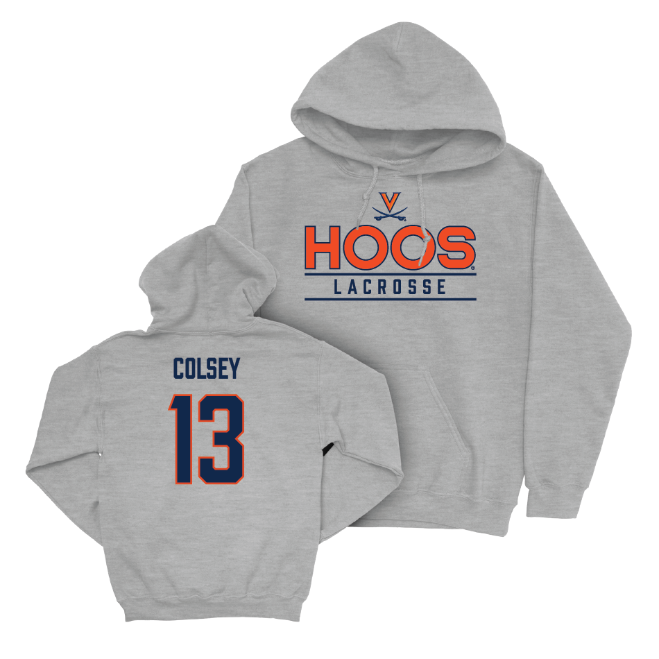 Virginia Men's Lacrosse Sport Grey Hoos Hoodie  - Ryan Colsey