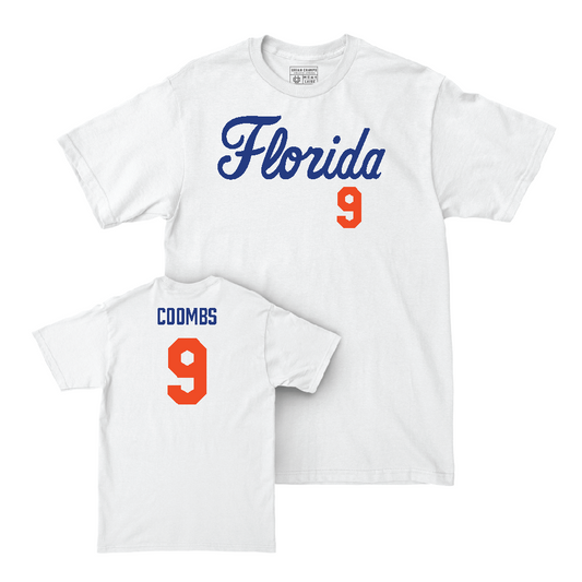 Florida Football White Script Comfort Colors Tee - Caleb Coombs