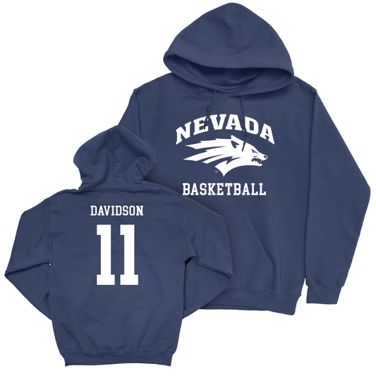Nevada Men's Basketball Navy Staple Hoodie  - Nick Davidson