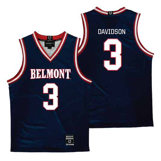 Belmont Men's Basketball Navy Jersey - Keishawn Davidson | #3