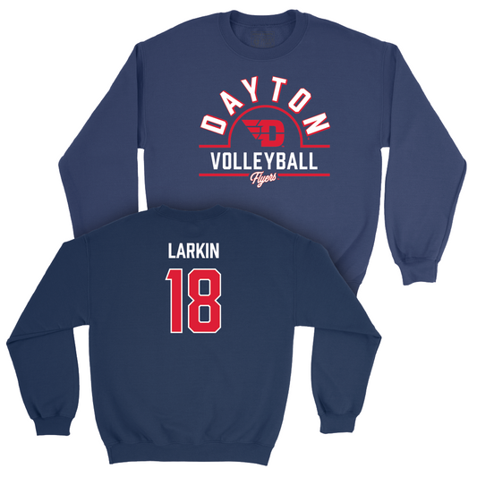 Dayton Women's Volleyball Navy Arch Crew - Ava Larkin Youth Small