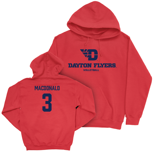 Dayton Women's Volleyball Red Sideline Hoodie - Anna MacDonald Youth Small