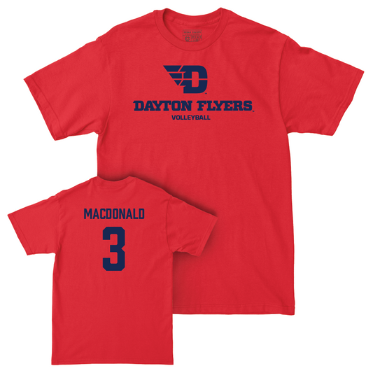 Dayton Women's Volleyball Red Sideline Tee - Anna MacDonald Youth Small