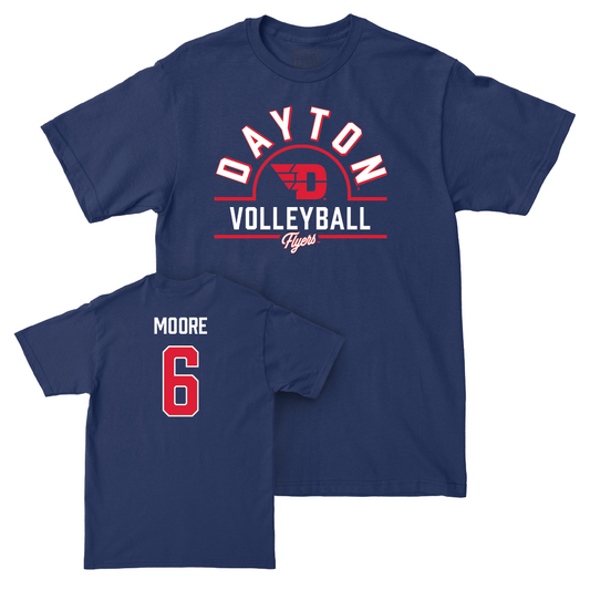 Dayton Women's Volleyball Navy Arch Tee - Amelia Moore Youth Small