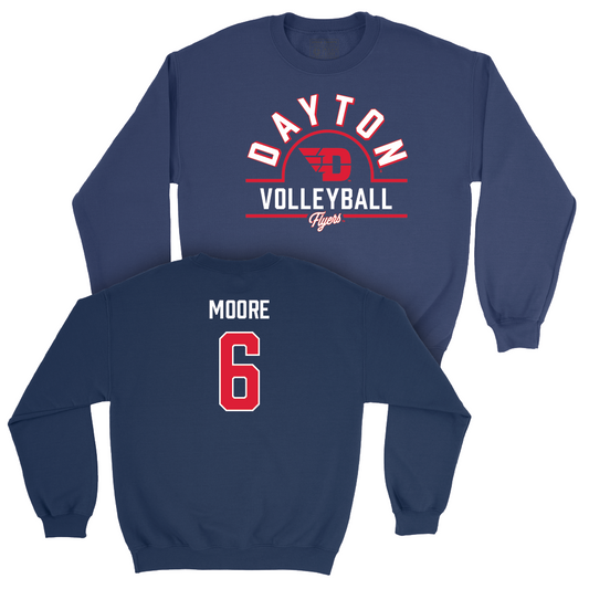 Dayton Women's Volleyball Navy Arch Crew - Amelia Moore Youth Small