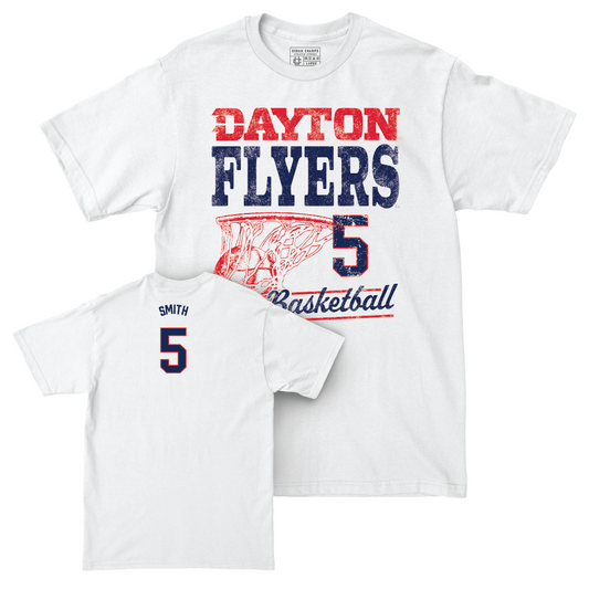 Dayton Women's Basketball White Vintage Comfort Colors Tee - Arianna Smith Youth Small