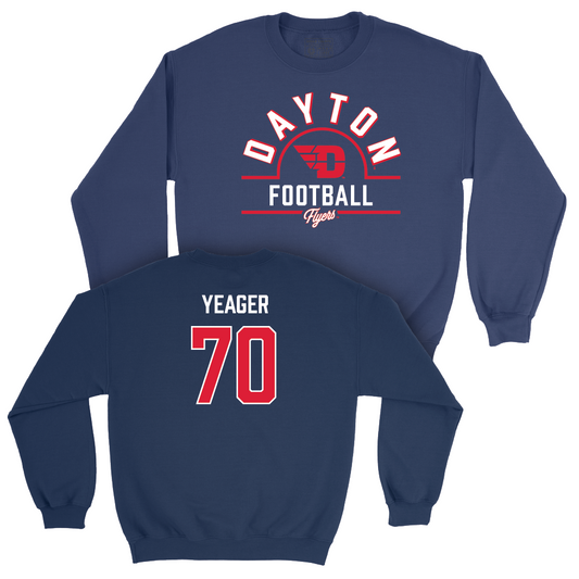 Dayton Football Navy Arch Crew - Austin Yeager Youth Small