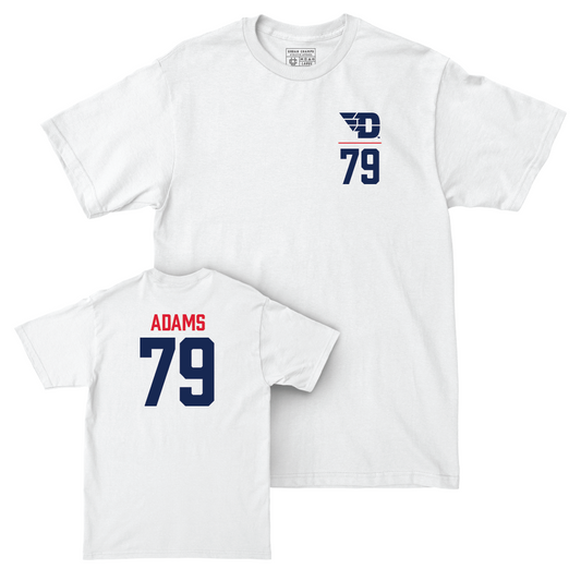 Dayton Football White Logo Comfort Colors Tee - Brock Adams Youth Small