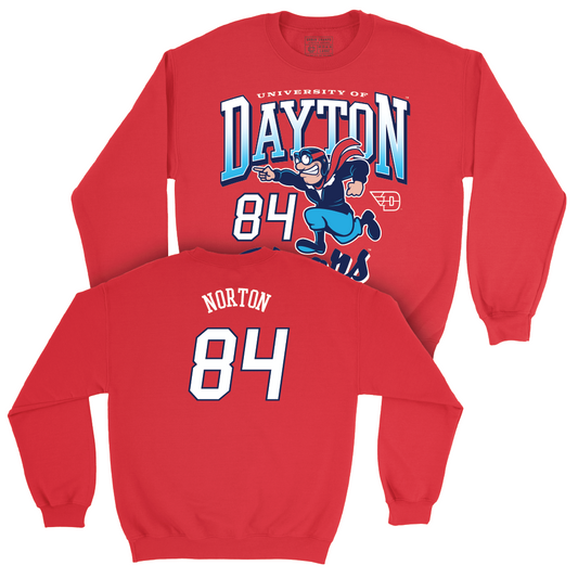 Dayton Football Red Rudy Crew - Brown Norton Youth Small