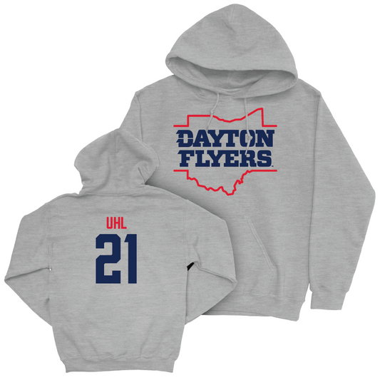 Dayton Men's Basketball Sport Grey State Hoodie - Brady Uhl Youth Small