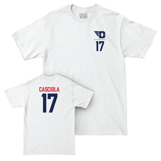 Dayton Football White Logo Comfort Colors Tee - Dante Casciola Youth Small
