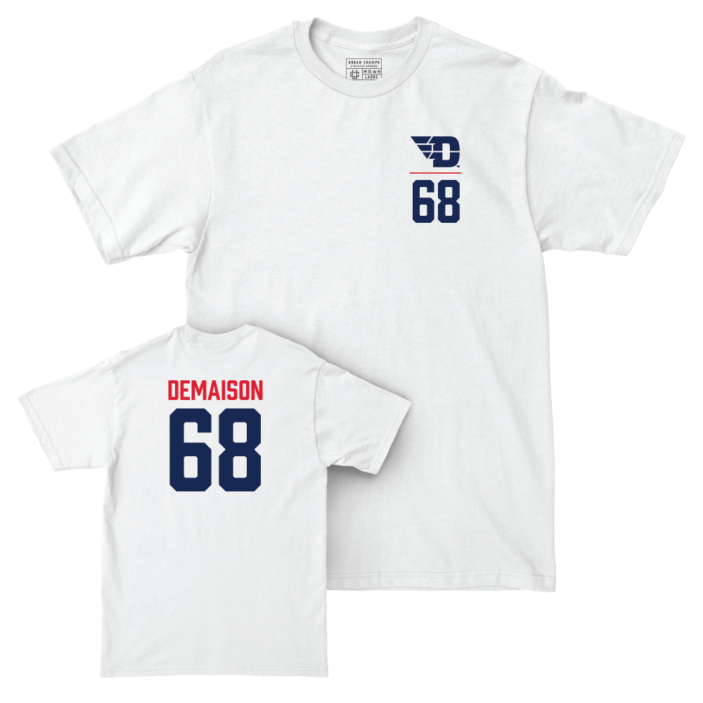 Dayton Football White Logo Comfort Colors Tee - Dylan DeMaison Youth Small