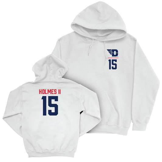 Dayton Men's Basketball White Logo Hoodie - Daron Holmes II Youth Small