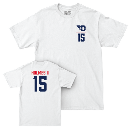 Dayton Men's Basketball White Logo Comfort Colors Tee - Daron Holmes II Youth Small