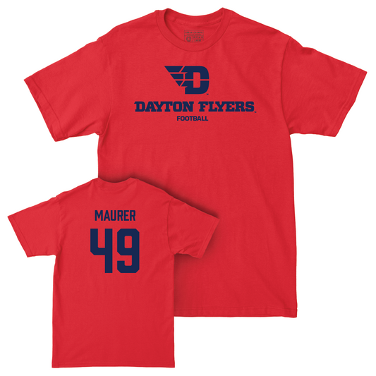 Dayton Football Red Sideline Tee - David Maurer Youth Small