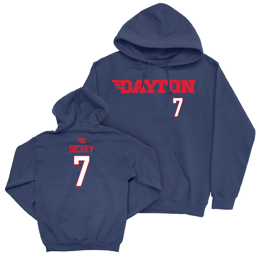 Dayton Men's Basketball Navy Wordmark Hoodie - Evan Dickey Youth Small