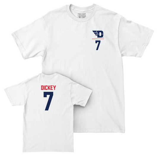 Dayton Men's Basketball White Logo Comfort Colors Tee - Evan Dickey Youth Small