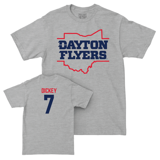 Dayton Men's Basketball Sport Grey State Tee - Evan Dickey Youth Small