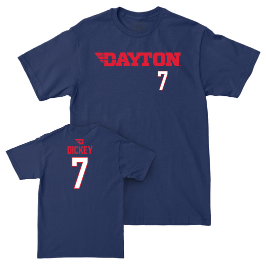Dayton Men's Basketball Navy Wordmark Tee - Evan Dickey Youth Small
