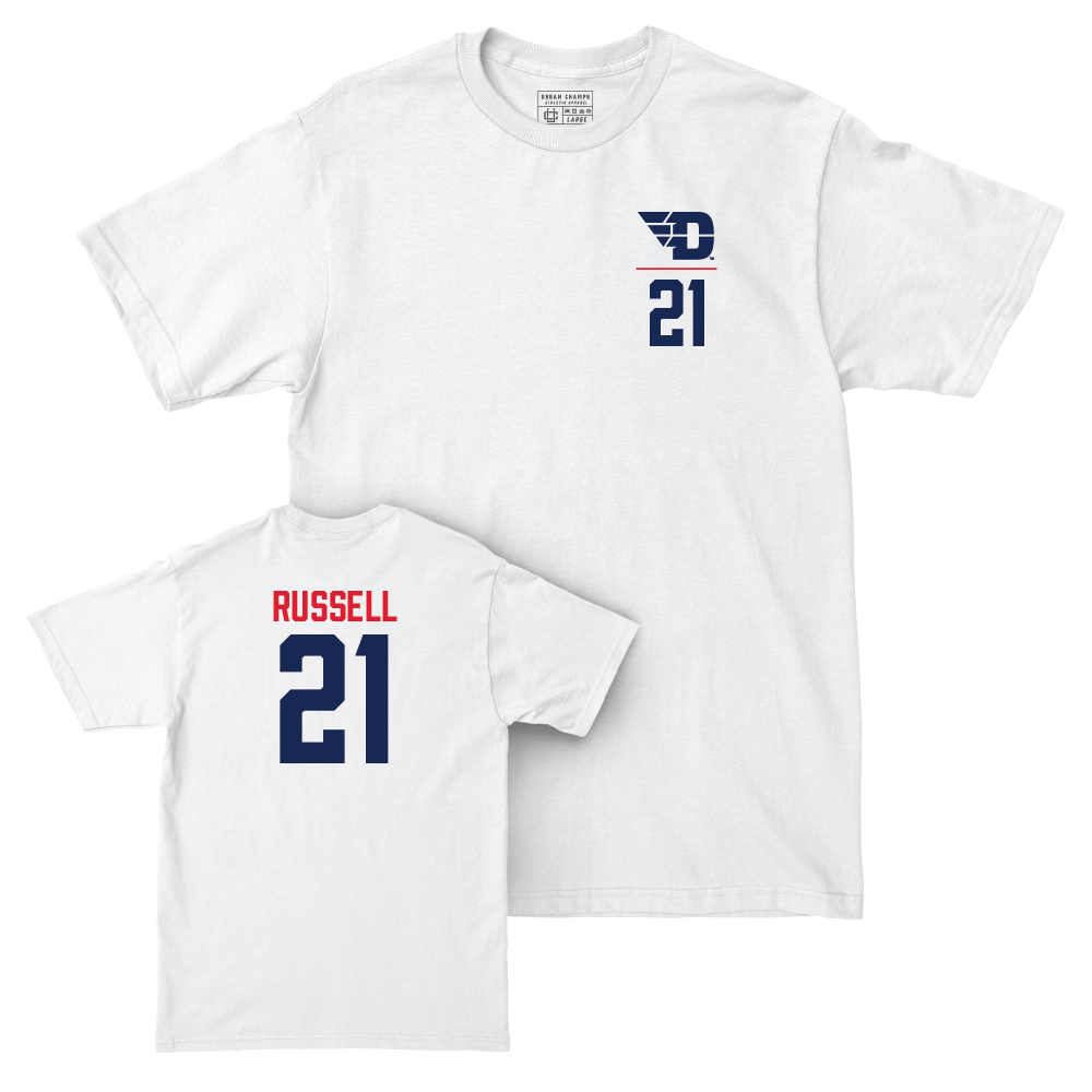 Dayton Football White Logo Comfort Colors Tee - Grant Russell Youth Small