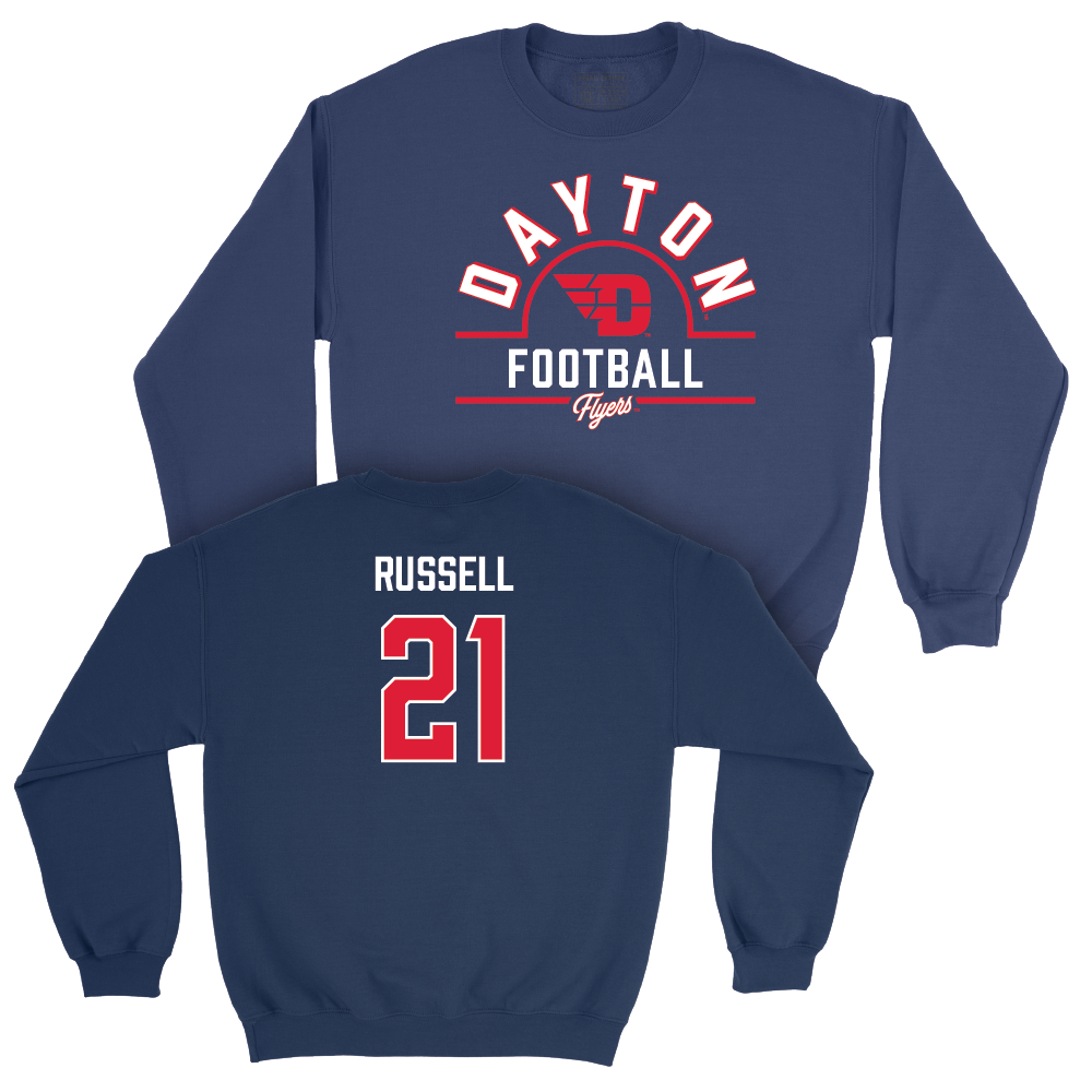 Dayton Football Navy Arch Crew - Grant Russell Youth Small