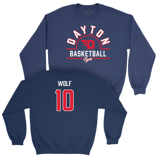 Dayton Women's Basketball Navy Arch Crew - Ivy Wolf Youth Small