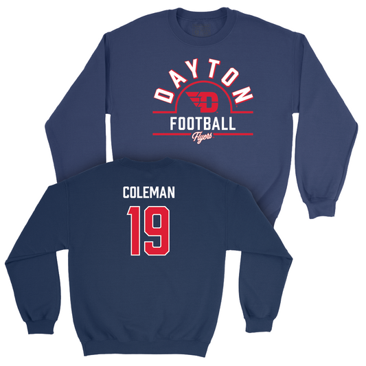 Dayton Football Navy Arch Crew - Jake Coleman Youth Small