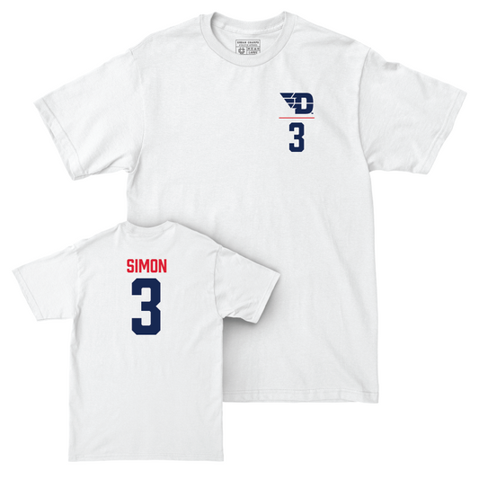Dayton Men's Basketball White Logo Comfort Colors Tee - Jaiun Simon Youth Small