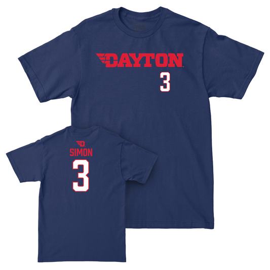 Dayton Men's Basketball Navy Wordmark Tee - Jaiun Simon Youth Small