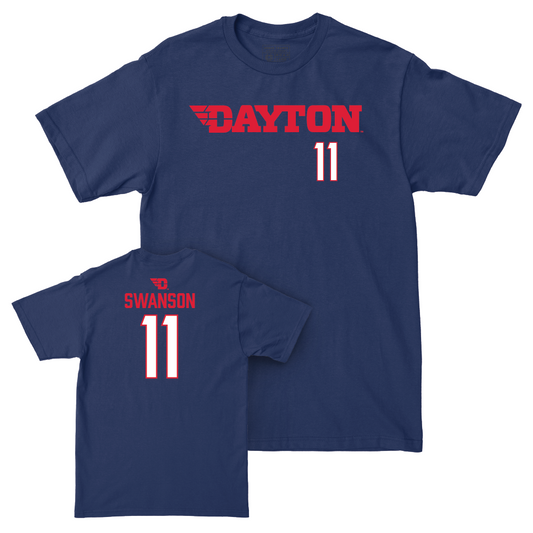 Dayton Football Navy Wordmark Tee - Joey Swanson Youth Small