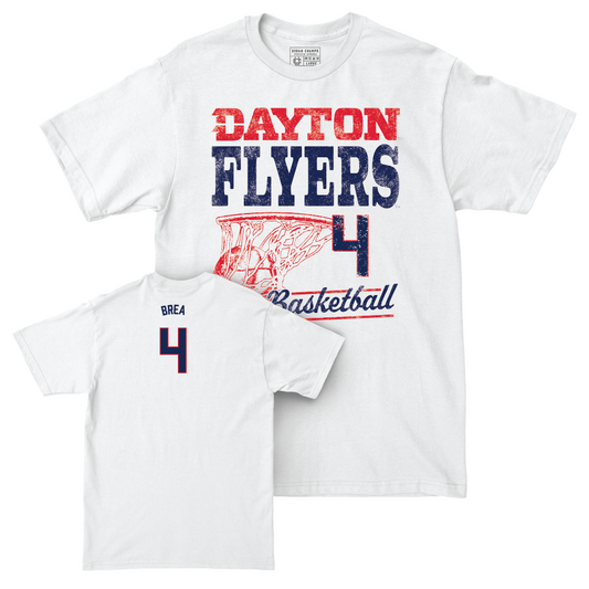 Dayton Men's Basketball White Vintage Comfort Colors Tee - Koby Brea Youth Small