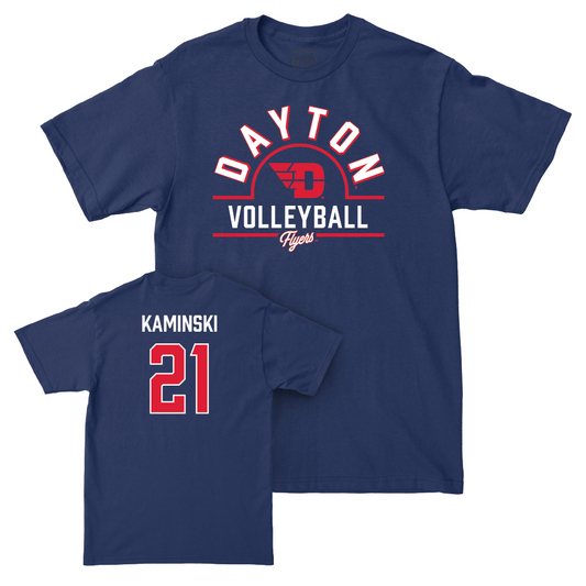 Dayton Women's Volleyball Navy Arch Tee - Karissa Kaminski Youth Small
