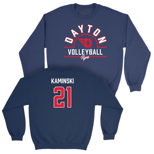 Dayton Women's Volleyball Navy Arch Crew - Karissa Kaminski Youth Small