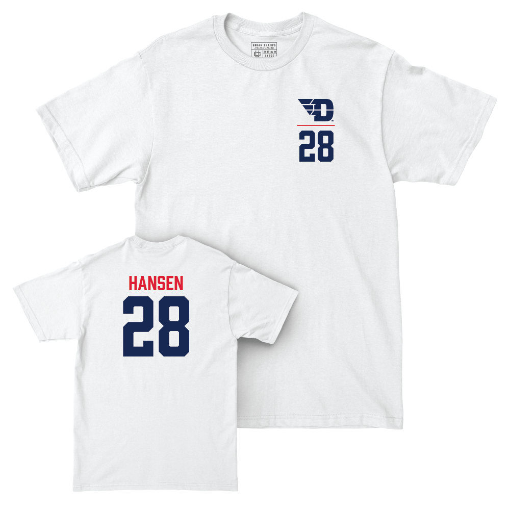 Dayton Football White Logo Comfort Colors Tee - Luke Hansen Youth Small