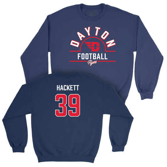Dayton Football Navy Arch Crew - Mason Hackett Youth Small