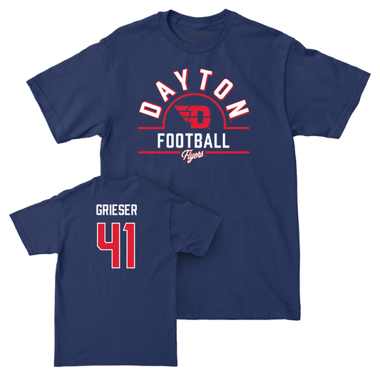 Dayton Football Navy Arch Tee - Nicholas Grieser Youth Small