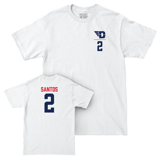 Dayton Men's Basketball White Logo Comfort Colors Tee - Nate Santos Youth Small
