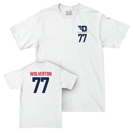 Dayton Football White Logo Comfort Colors Tee - Richard Wolverton Youth Small