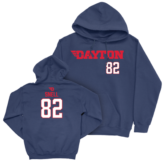 Dayton Football Navy Wordmark Hoodie - Silas Snell Youth Small